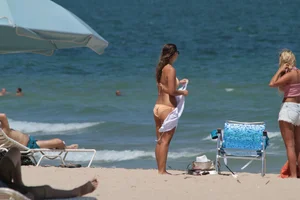 Collection of milfs in bikinis on the beach
