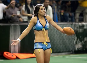 Sexy female football players with hot bodies