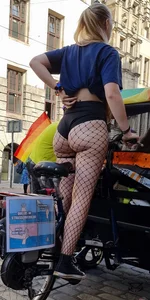 hot blonde showing off her ass
