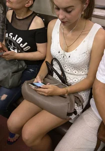 Subway train candid cutie in a short dress creepshots, great legs