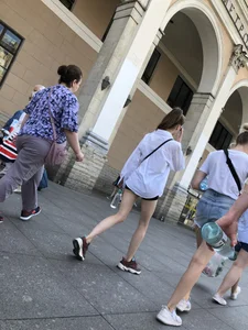 Group of Candid Girls in Mini Shorts With Amazing Legs Crossing a Street Creepshots Gallery