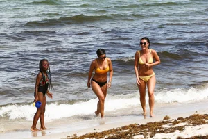 Frankie Bridge nip slips in a bikini on the beach