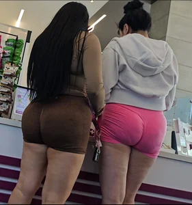 Two girls in shorts