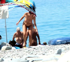 Nude beach and topless girls