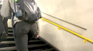 On the stairs