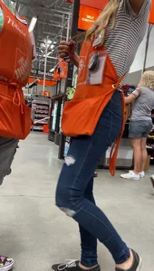 caught by home depot worker. then, moves closer to camera