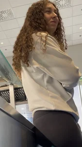 Curly Haired College Girl Loves To Only Wear Leggings Everyday
