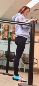 Milf at the pharmacy in tight leggings with a nice booty
