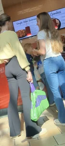 Candid teens wearing tight jeans and pants at food court creepshots