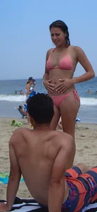 Spring break girl showing off her nipples in bikini