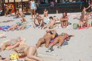 Nude beach and topless girls