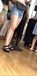 Cute asian with great legs in shorts