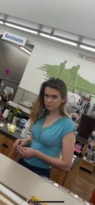 Talk blonde teen with a skinny waist!