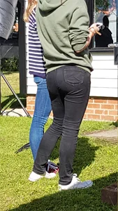 Hot Ass in Black Denim Street Candid
