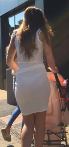 Milf in JUST ABOUT see-thru, tight dress