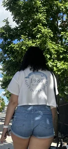 College women 18+ in jean shorts