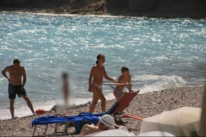 Nude beach girls in Baska, Croatia