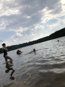 Girls in One-Piece Body Swimsuits Running Towards Water and Swimming - Beach Photo Gallery