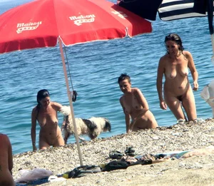 Nude beach and topless girls