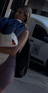 Big ass of blonde girl in leggings, do you like a facesitting of her?
