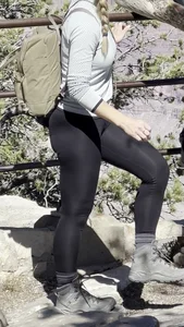 Yummy & Fit Norwegian Tourist In Shiny Leggings