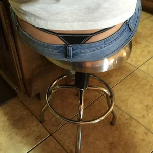 Whale Tail Panties Over Skinny Jeans, Booty Closeup