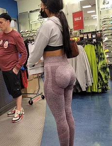 Long Ponytail  in Juicy Pink Leggings