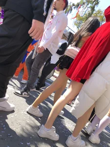 Carnival girls wearing pantyhose, spandex shorts, stockings, skirts and other outfits