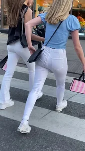 Mix of nice asses out in tight jeans
