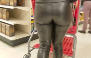 Petite Bubble Butt in leather pants
