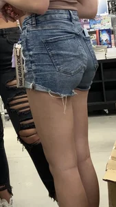 Curly sue in jean shorts plus bonus leggings