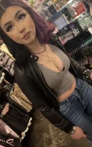 Amazing goth teen with her tits out