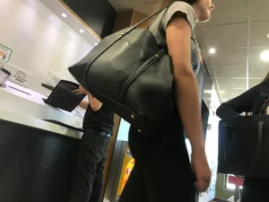Tight teens at fast food place