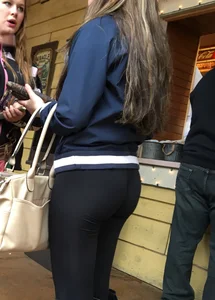 Sexy girl in tight leggings with a great ass and wedgie