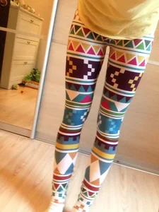 Young Girl in Colorful Tights
