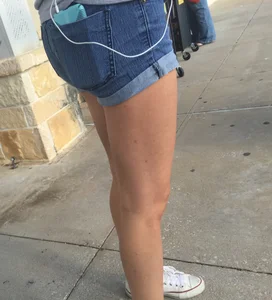 Hot Legs in Denim Shorts on the Street and in the Library Creepshots Series