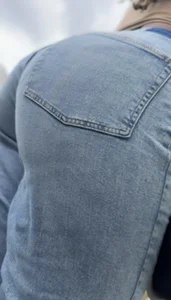 Sexy Thick booty in tight jeans  Her ass was eating them jeans