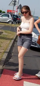 Braless teen