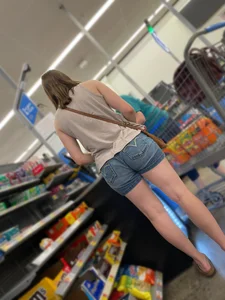 PAWG in Jean Shorts, her ass are eating those shorts up!