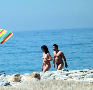 Nude beach and topless girls