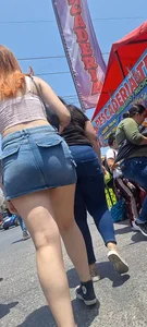 [oc] Beautiful lady with nice legs and sexy denim skirt