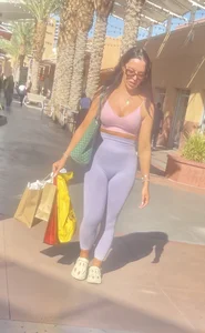 Amazing girl in purple leggings