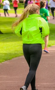 Candid track girls and runners