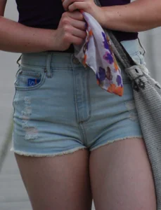 Girlfriend candids in shorts