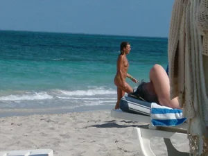 Nude beach and topless girls