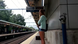 Screenshots from The Epic Blonde video of a girl in shorts and dresses