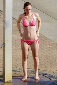 Sexy mix of girls in bikinis at the beach