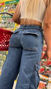 Very sexy blonde in tight jeans