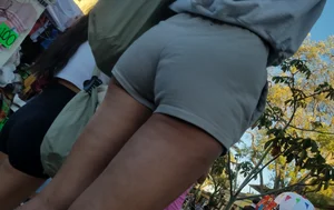 Two asians in shorts, good legs