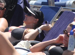 Mostly mature bikini babes on a Carnival cruise